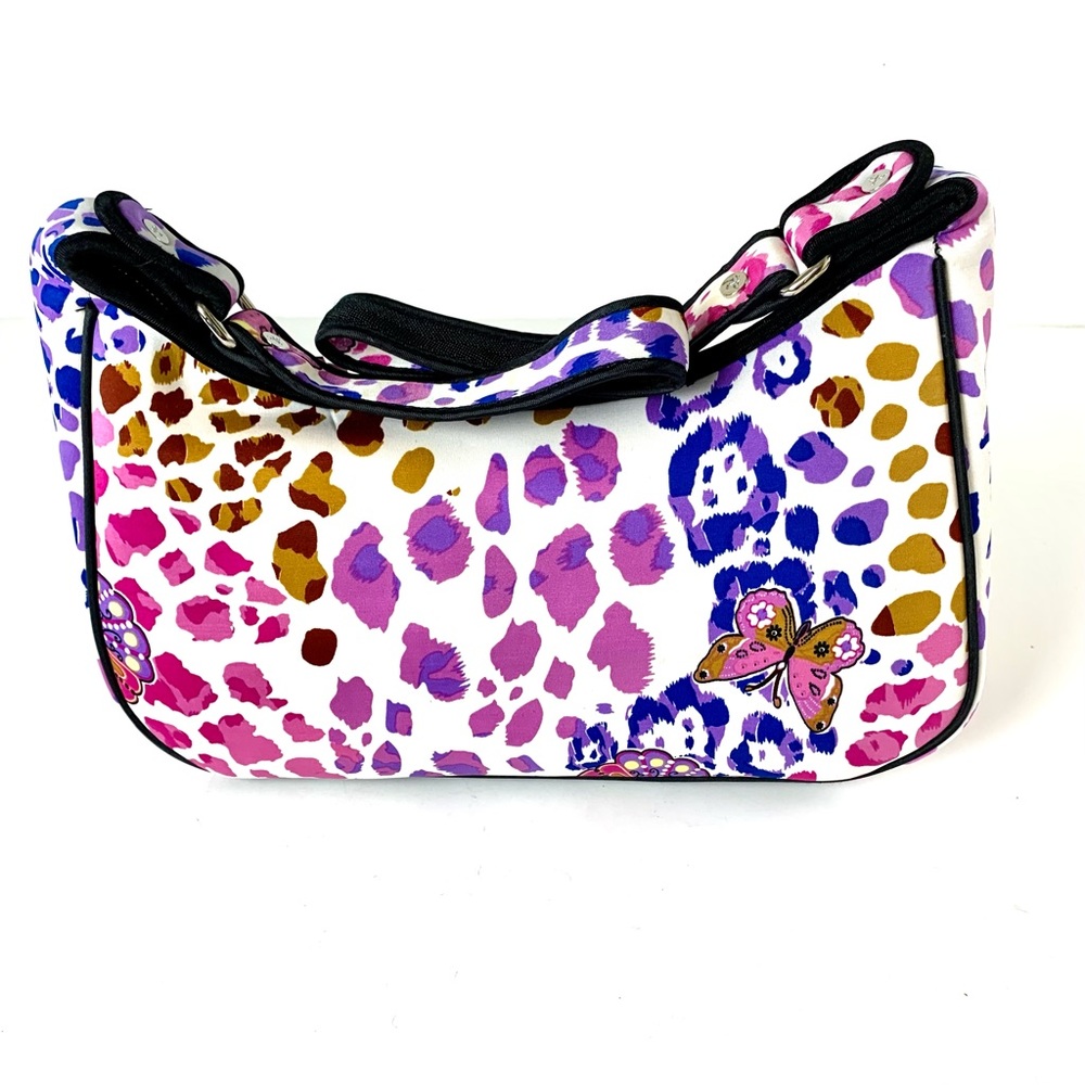 Handbag colorful Butterfly Print Zip closure inside pockets shoulder strap
